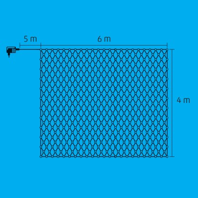 Plasa de lumini, 6x4m, pt exterior, 400 LED alb - KLN 400C/WH